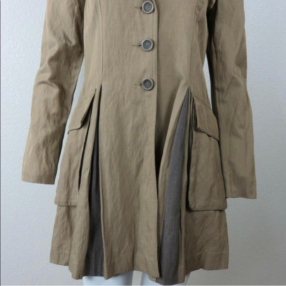 CAbi | Tan Brown Travelers Coat Mid Length Treasure Hunters Jacket Large Pockets - Picture 9 of 14